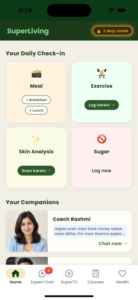 SuperLiving app: Track your day in seconds