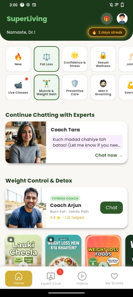 SuperLiving app: Pick your coach